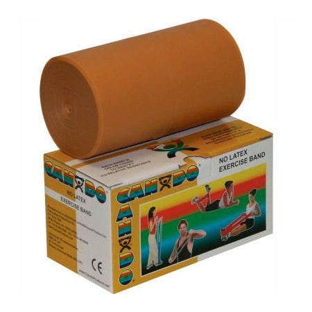 Fabrication Enterprises CanDo Latex-Free Exercise Band, Gold, 6 Yard Roll, 1 Roll/Box 1357882